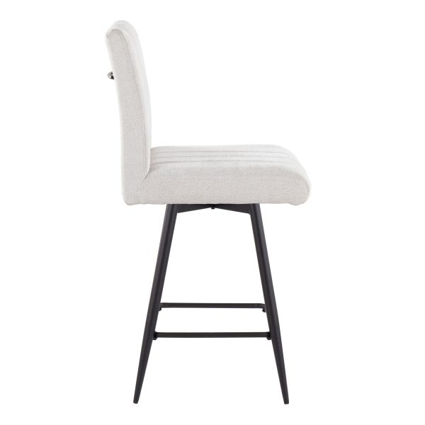 Hank 26 Contemporary Light Grey Fabric Swivel Stools Set of 2 4