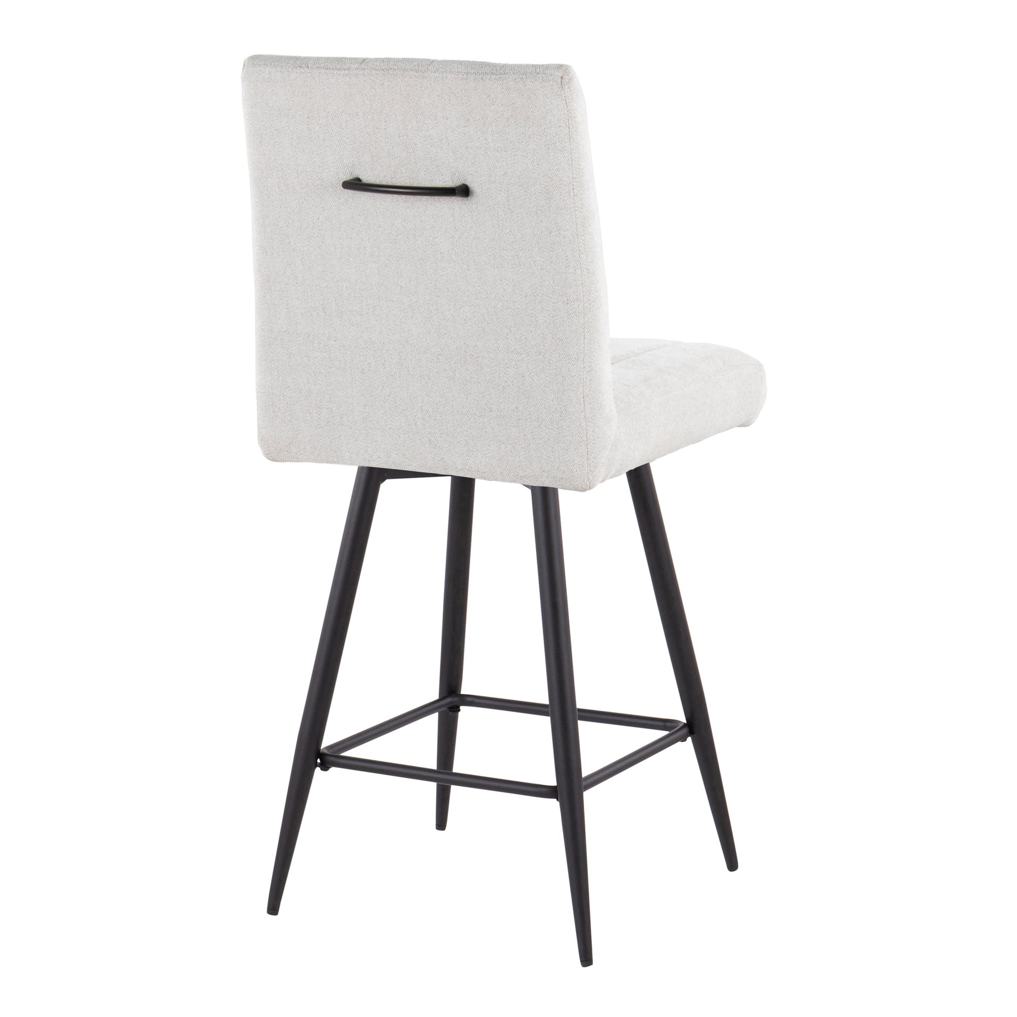 Hank 26 Contemporary Light Grey Fabric Swivel Stools (Set of 2) 6 Hank 26 Contemporary Light Grey Fabric Swivel Stools (Set of 2) - Image 6