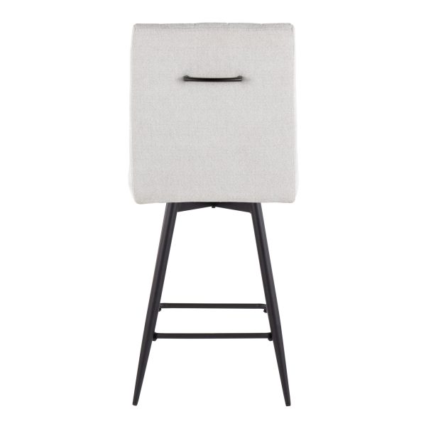 Hank 26 Contemporary Light Grey Fabric Swivel Stools Set of 2 6