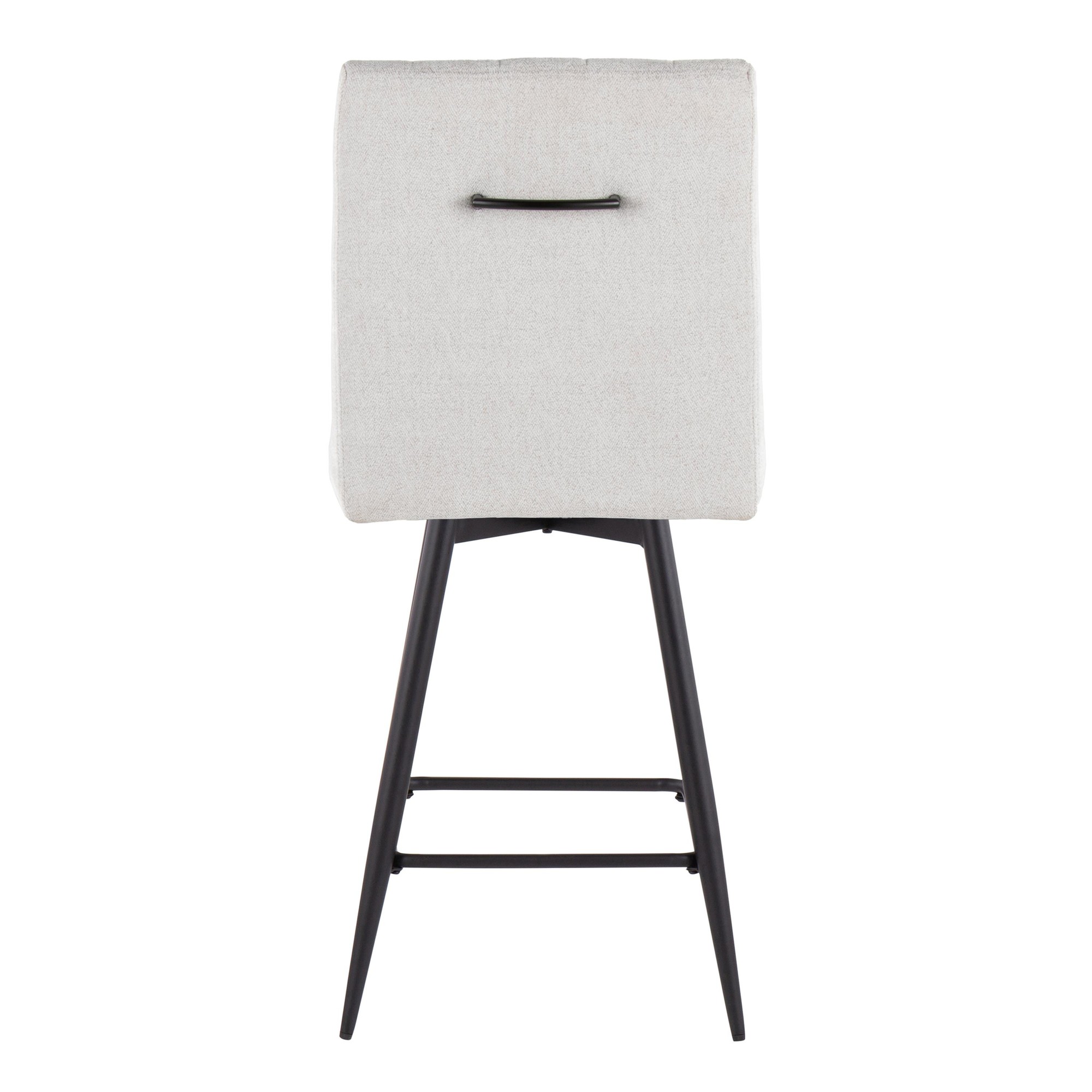 Hank 26 Contemporary Light Grey Fabric Swivel Stools (Set of 2) 7 Hank 26 Contemporary Light Grey Fabric Swivel Stools (Set of 2) - Image 7