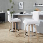 Hank 26" Contemporary Light Grey Swivel Counter Stool (Set of 2) 12 Hank 26" Contemporary Light Grey Swivel Counter Stool (Set of 2)