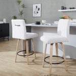 Hank 26" Contemporary Light Grey Swivel Counter Stool (Set of 2) 11 Hank 26" Contemporary Light Grey Swivel Counter Stool (Set of 2)