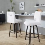 Hank 26 Contemporary Light Grey Swivel Counter Stool (Set of 2)