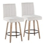 Hank 26" Contemporary Light Grey Swivel Counter Stool (Set of 2) 13 Hank 26" Contemporary Light Grey Swivel Counter Stool (Set of 2)
