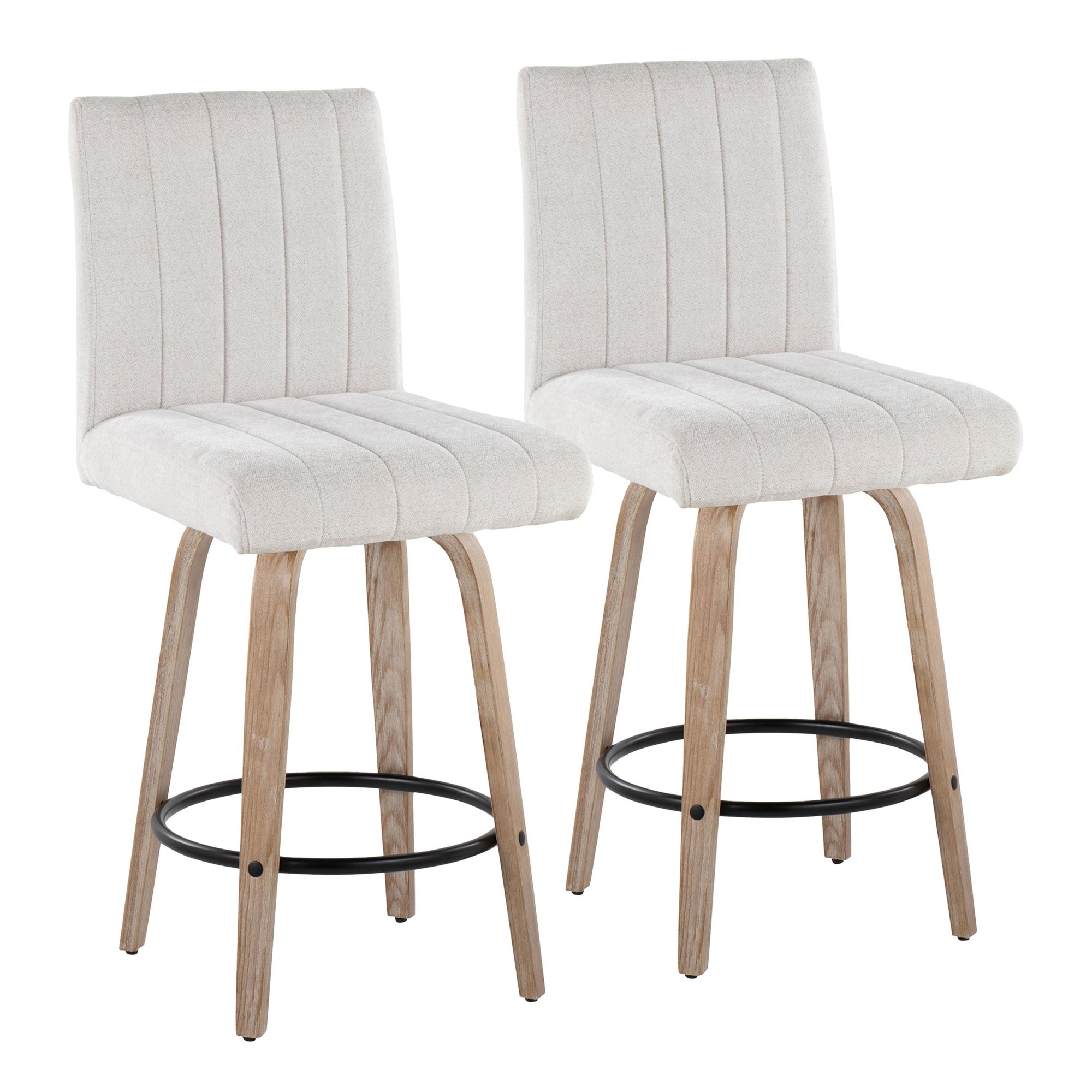 Hank 26" Contemporary Light Grey Swivel Counter Stool (Set of 2) 3 Hank 26" Contemporary Light Grey Swivel Counter Stool (Set of 2) - Image 3