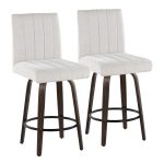 Hank 26 Contemporary Light Grey Swivel Counter Stool (Set of 2)