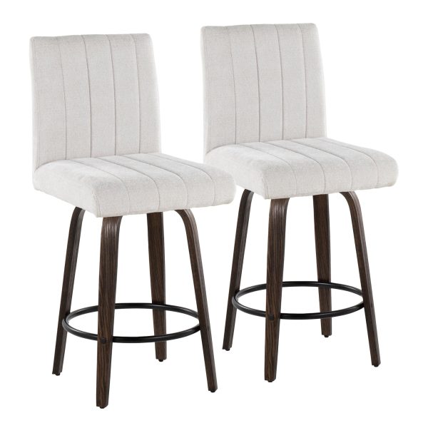 Hank 26 Contemporary Light Grey Swivel Counter Stool Set of 2 2