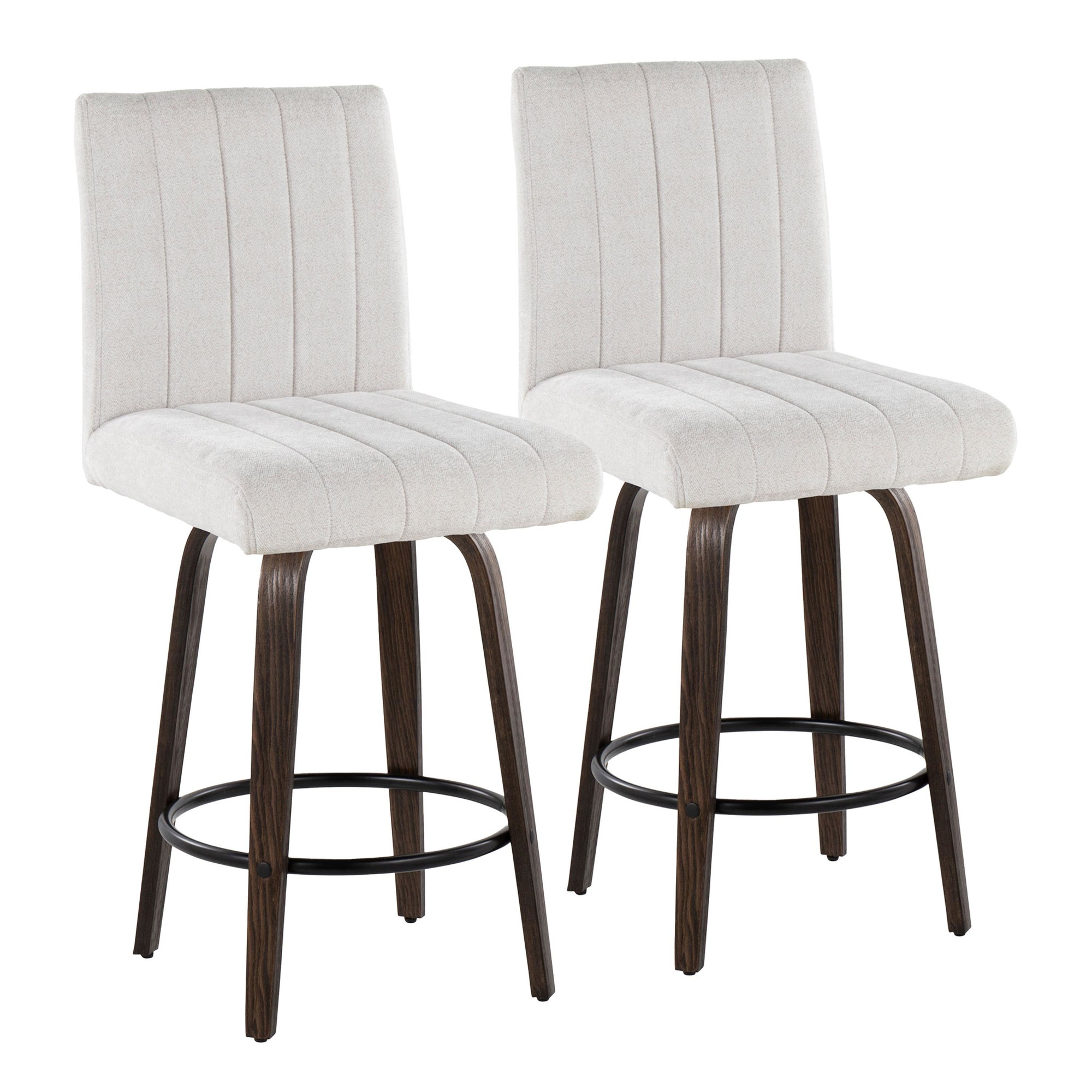 Hank 26 Contemporary Light Grey Swivel Counter Stool (Set of 2) 3 Hank 26 Contemporary Light Grey Swivel Counter Stool (Set of 2) - Image 3