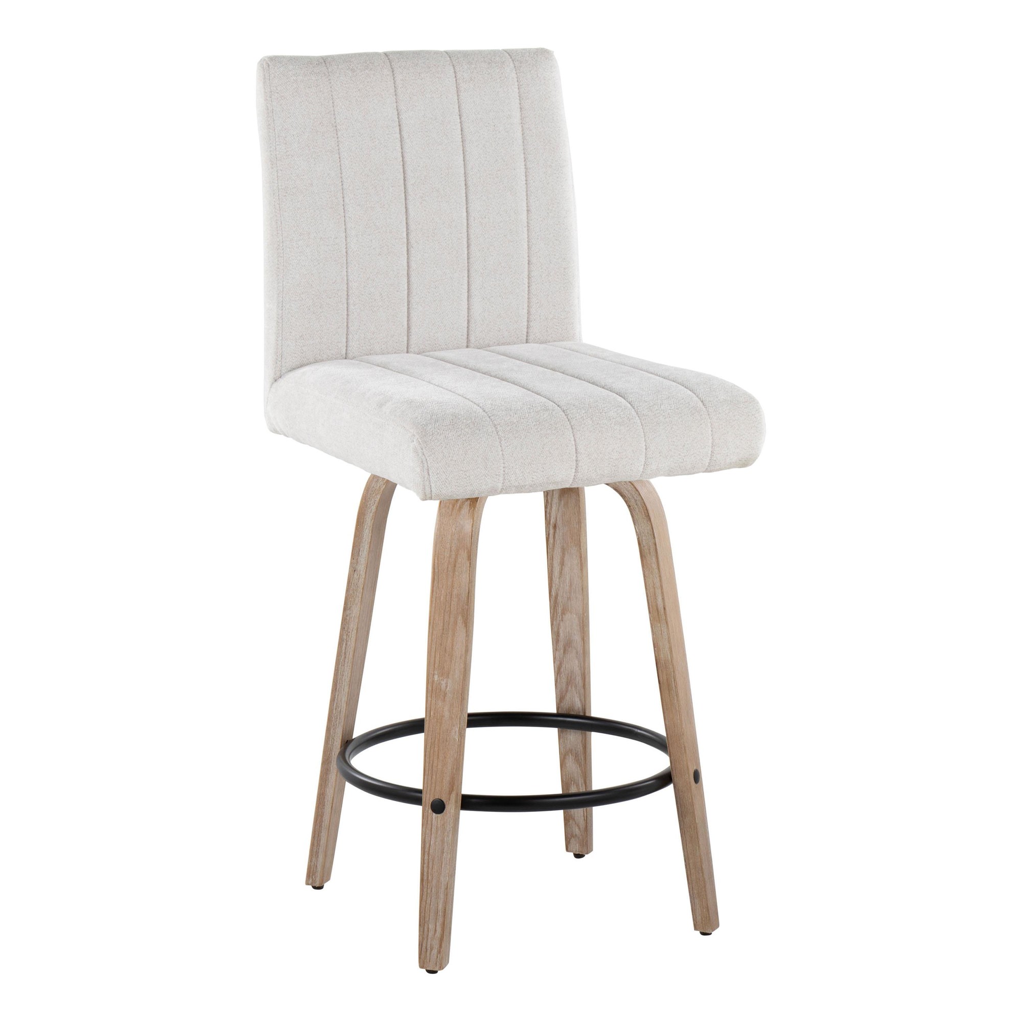 Hank 26" Contemporary Light Grey Swivel Counter Stool (Set of 2) 4 Hank 26" Contemporary Light Grey Swivel Counter Stool (Set of 2) - Image 4