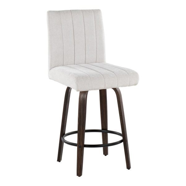 Hank 26 Contemporary Light Grey Swivel Counter Stool Set of 2 3