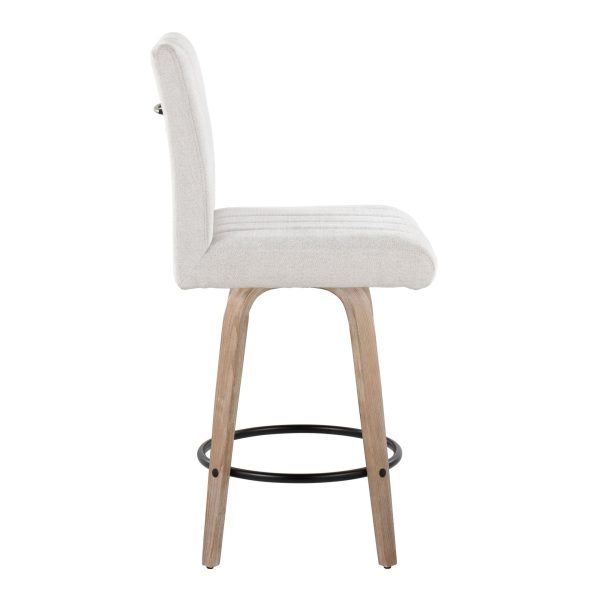 Hank 26 Contemporary Light Grey Swivel Counter Stool Set of 2 4 1