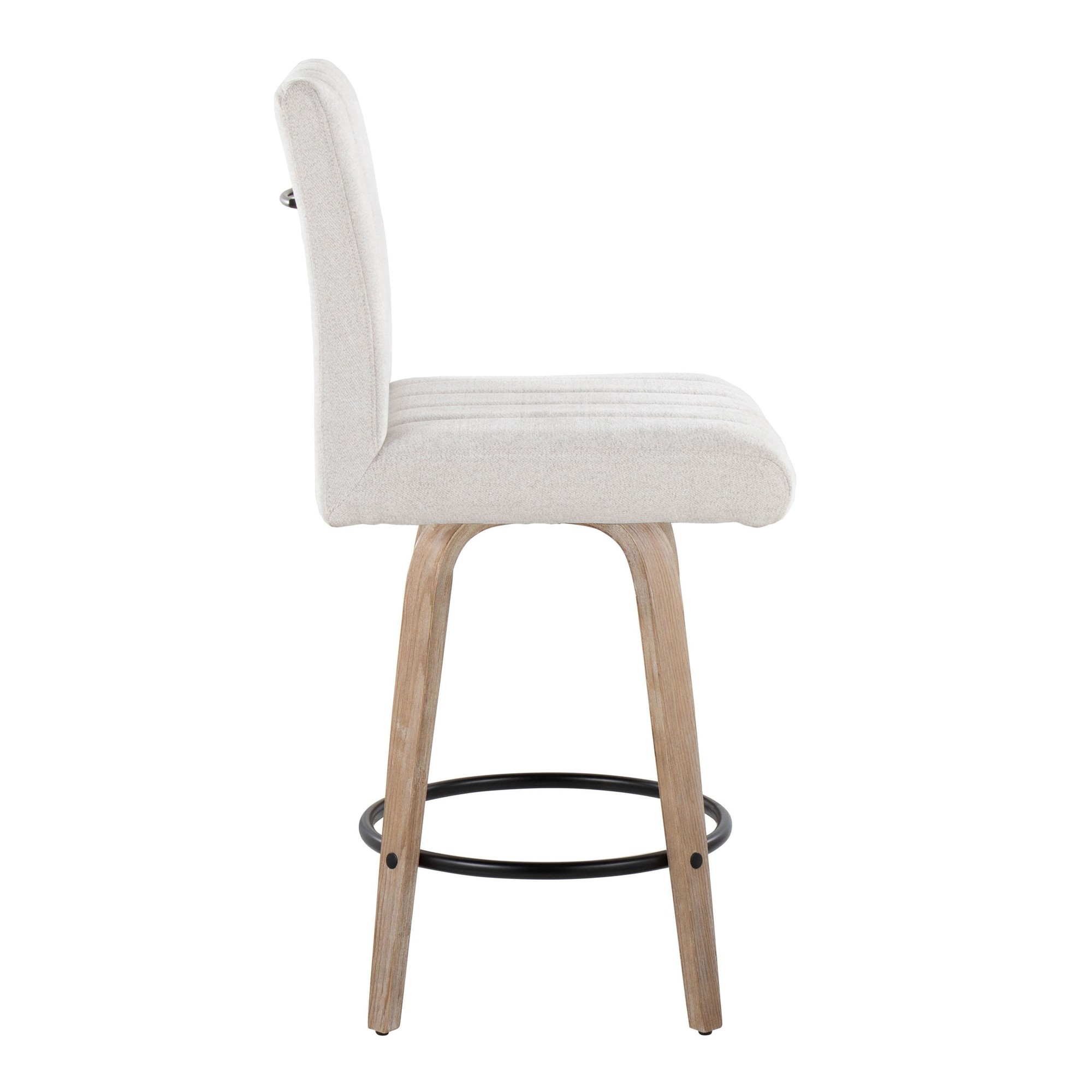 Hank 26" Contemporary Light Grey Swivel Counter Stool (Set of 2) 5 Hank 26" Contemporary Light Grey Swivel Counter Stool (Set of 2) - Image 5