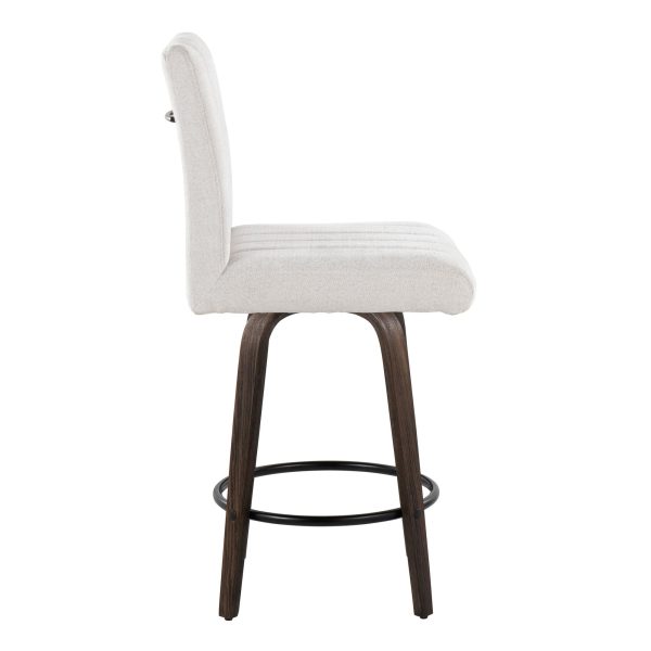 Hank 26 Contemporary Light Grey Swivel Counter Stool Set of 2 4