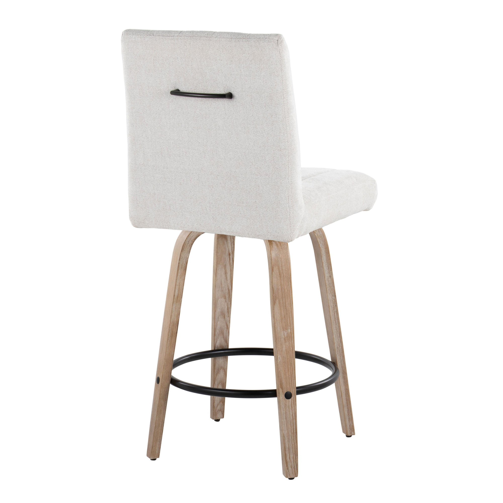 Hank 26" Contemporary Light Grey Swivel Counter Stool (Set of 2) 6 Hank 26" Contemporary Light Grey Swivel Counter Stool (Set of 2) - Image 6