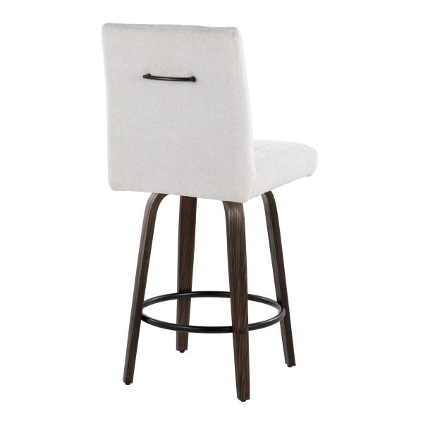 Hank 26 Contemporary Light Grey Swivel Counter Stool Set of 2 5