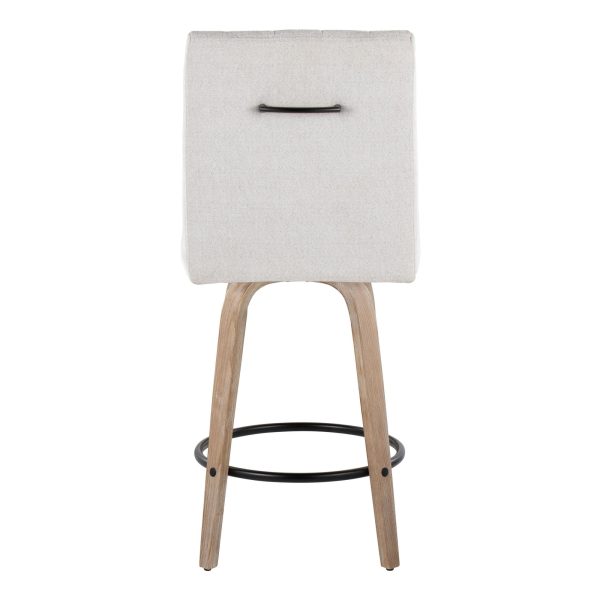 Hank 26 Contemporary Light Grey Swivel Counter Stool Set of 2 6 1