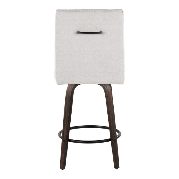 Hank 26 Contemporary Light Grey Swivel Counter Stool Set of 2 6