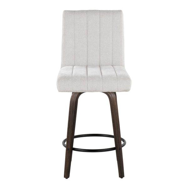 Hank 26 Contemporary Light Grey Swivel Counter Stool Set of 2 7