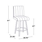 Hank 26" Contemporary Light Grey Swivel Counter Stool (Set of 2) 19 Hank 26" Contemporary Light Grey Swivel Counter Stool (Set of 2)