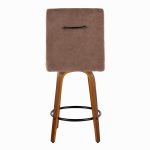 Hank 26 Contemporary Walnut and Brown Swivel Counter Stools (Set of 2) 17 Hank 26 Contemporary Walnut and Brown Swivel Counter Stools (Set of 2)
