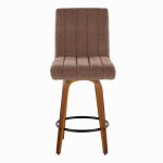 Hank 26 Contemporary Walnut and Brown Swivel Counter Stools (Set of 2) 18 Hank 26 Contemporary Walnut and Brown Swivel Counter Stools (Set of 2)