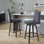 Hank 26 Inch Contemporary Swivel Counter Stool in Walnut (Set of 2) (Set of 2) 12 Hank 26 Inch Contemporary Swivel Counter Stool in Walnut (Set of 2) (Set of 2)