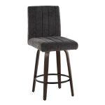 Hank 26 Inch Contemporary Swivel Counter Stool in Walnut (Set of 2) (Set of 2) 14 Hank 26 Inch Contemporary Swivel Counter Stool in Walnut (Set of 2) (Set of 2)