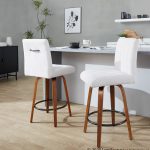 Hank 26 Walnut and Light Grey Contemporary Swivel Stools (Set of 2) 11 Hank 26 Walnut and Light Grey Contemporary Swivel Stools (Set of 2)