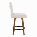 Hank 26 Walnut and Light Grey Contemporary Swivel Stools (Set of 2) 15 Hank 26 Walnut and Light Grey Contemporary Swivel Stools (Set of 2)