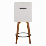 Hank 26 Walnut and Light Grey Contemporary Swivel Stools (Set of 2) 17 Hank 26 Walnut and Light Grey Contemporary Swivel Stools (Set of 2)