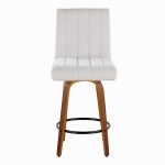 Hank 26 Walnut and Light Grey Contemporary Swivel Stools (Set of 2) 18 Hank 26 Walnut and Light Grey Contemporary Swivel Stools (Set of 2)