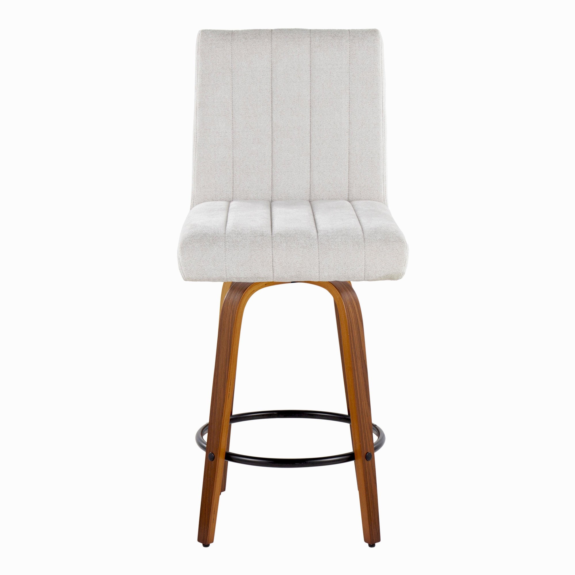 Hank 26 Walnut and Light Grey Contemporary Swivel Stools (Set of 2) 8 Hank 26 Walnut and Light Grey Contemporary Swivel Stools (Set of 2) - Image 8