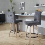 Hank 26 Whitewashed Wood Black Fabric Contemporary Counter Stool (Set of 2) 11 Hank 26 Whitewashed Wood Black Fabric Contemporary Counter Stool (Set of 2)