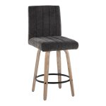 Hank 26 Whitewashed Wood Black Fabric Contemporary Counter Stool (Set of 2) 14 Hank 26 Whitewashed Wood Black Fabric Contemporary Counter Stool (Set of 2)