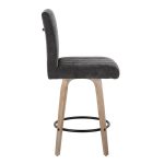 Hank 26 Whitewashed Wood Black Fabric Contemporary Counter Stool (Set of 2) 15 Hank 26 Whitewashed Wood Black Fabric Contemporary Counter Stool (Set of 2)