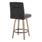 Hank 26 Whitewashed Wood Black Fabric Contemporary Counter Stool (Set of 2) 16 Hank 26 Whitewashed Wood Black Fabric Contemporary Counter Stool (Set of 2)