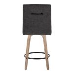 Hank 26 Whitewashed Wood Black Fabric Contemporary Counter Stool (Set of 2) 17 Hank 26 Whitewashed Wood Black Fabric Contemporary Counter Stool (Set of 2)