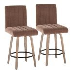 Hank 26 Whitewashed Wood Contemporary Swivel Counter Stools (Set of 2) 13 Hank 26 Whitewashed Wood Contemporary Swivel Counter Stools (Set of 2)