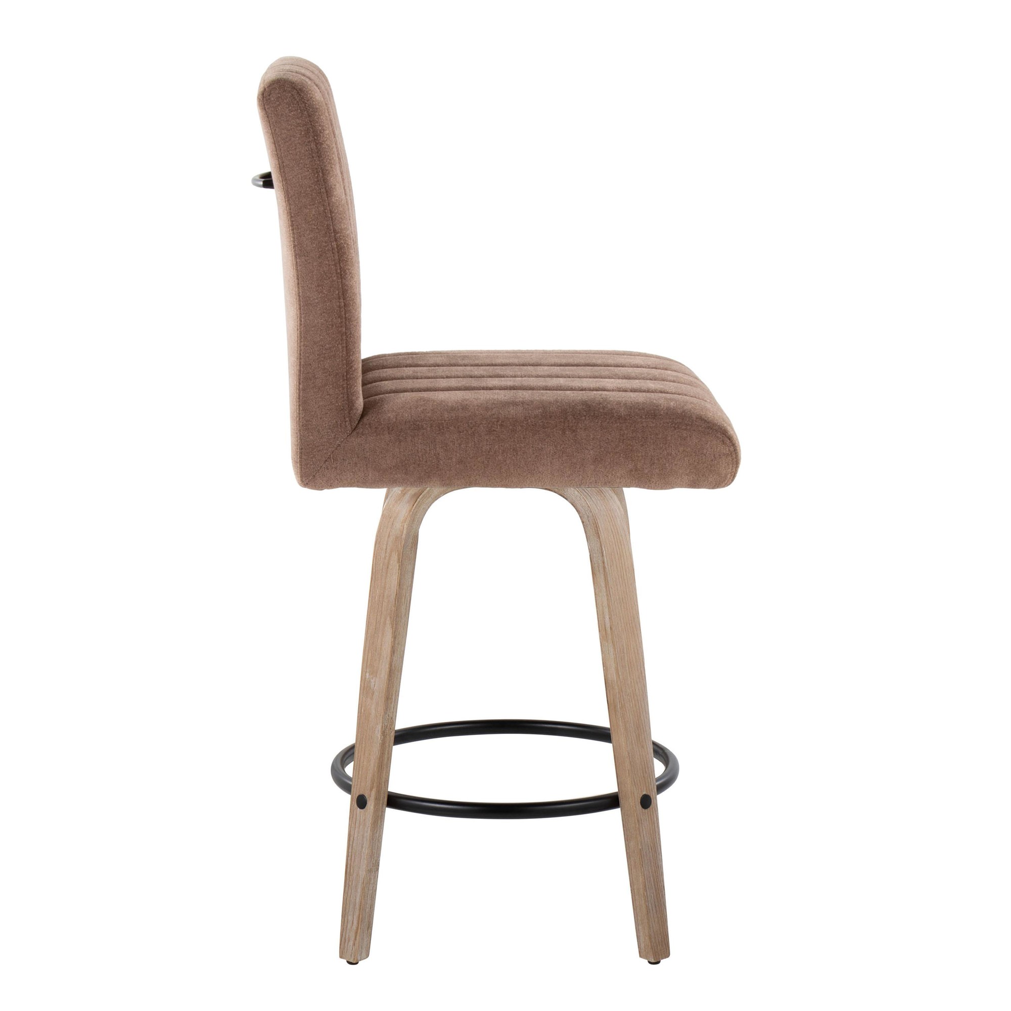 Hank 26 Whitewashed Wood Contemporary Swivel Counter Stools (Set of 2) 5 Hank 26 Whitewashed Wood Contemporary Swivel Counter Stools (Set of 2) - Image 5