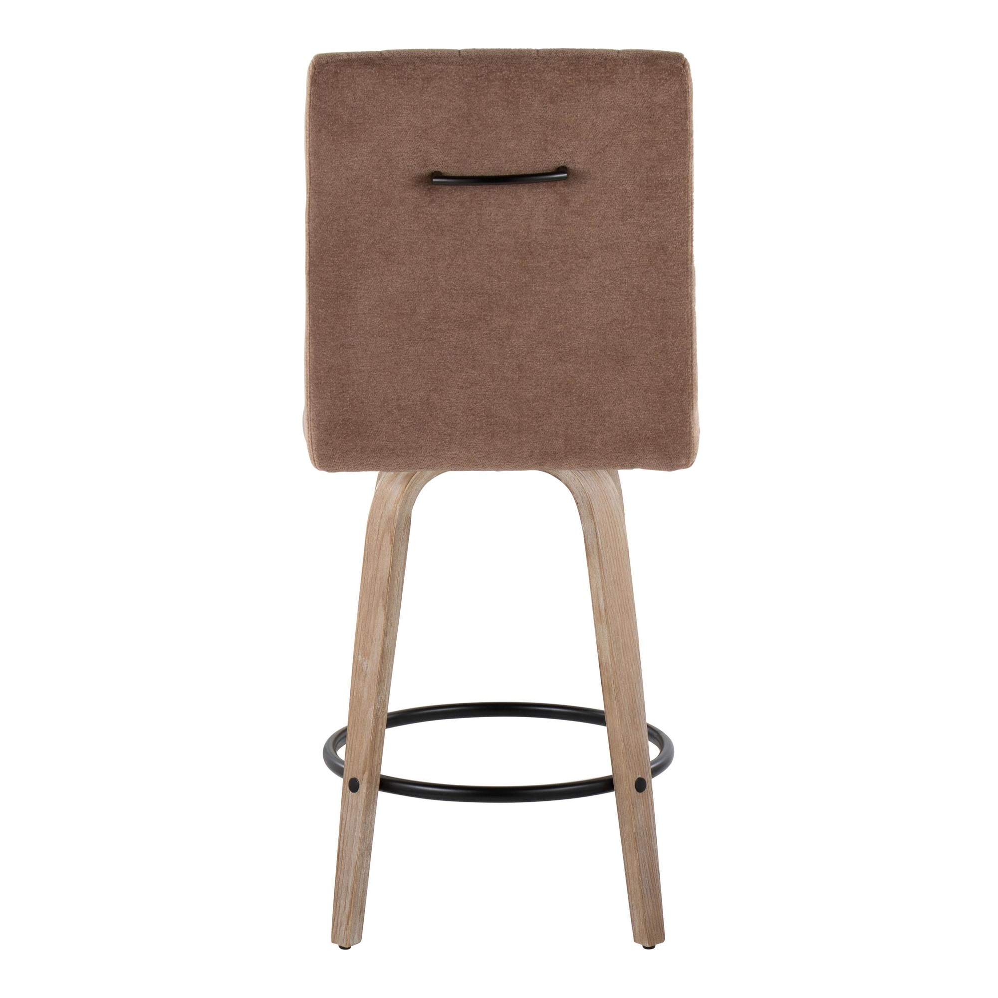 Hank 26 Whitewashed Wood Contemporary Swivel Counter Stools (Set of 2) 7 Hank 26 Whitewashed Wood Contemporary Swivel Counter Stools (Set of 2) - Image 7