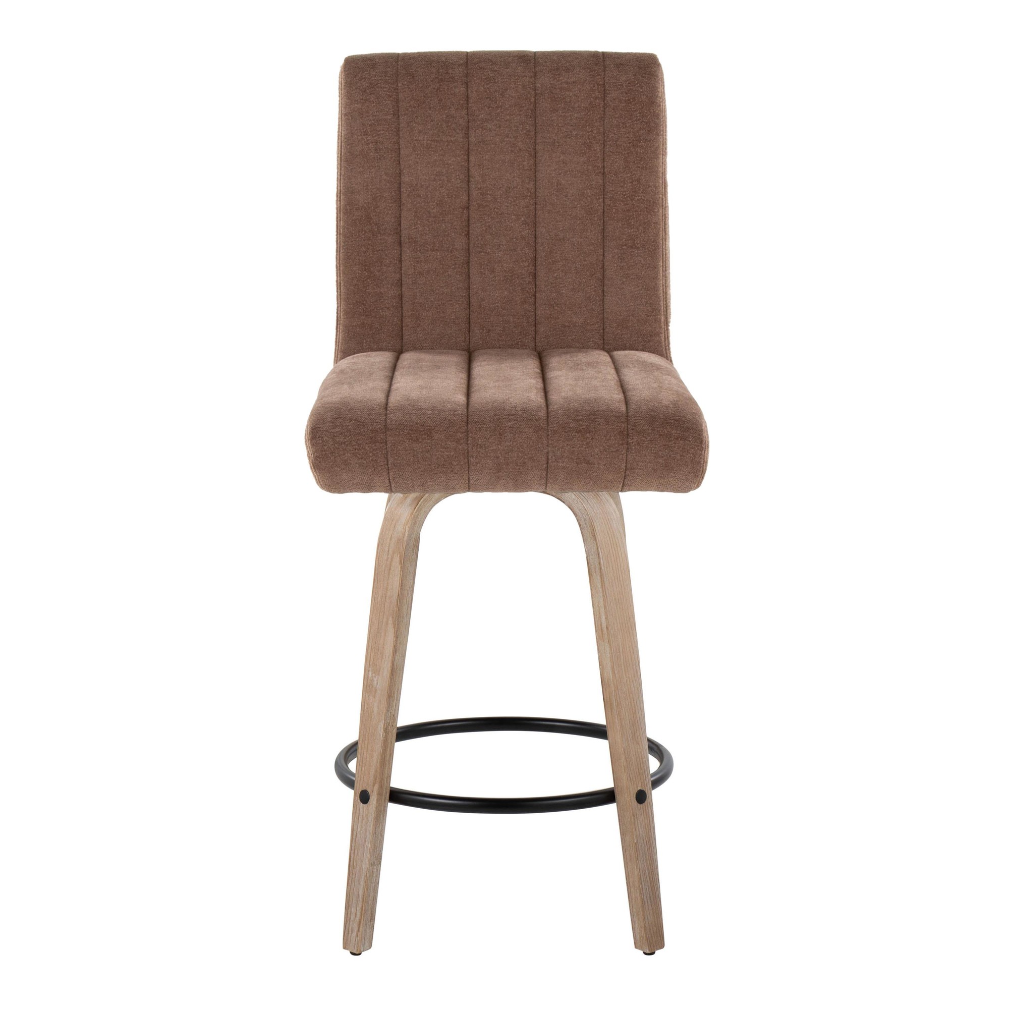 Hank 26 Whitewashed Wood Contemporary Swivel Counter Stools (Set of 2) 8 Hank 26 Whitewashed Wood Contemporary Swivel Counter Stools (Set of 2) - Image 8