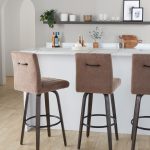 Hank 30 Contemporary Brown Swivel Barstools (Set of 2)