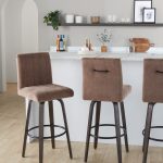 Hank 30 Contemporary Brown Swivel Barstools (Set of 2)