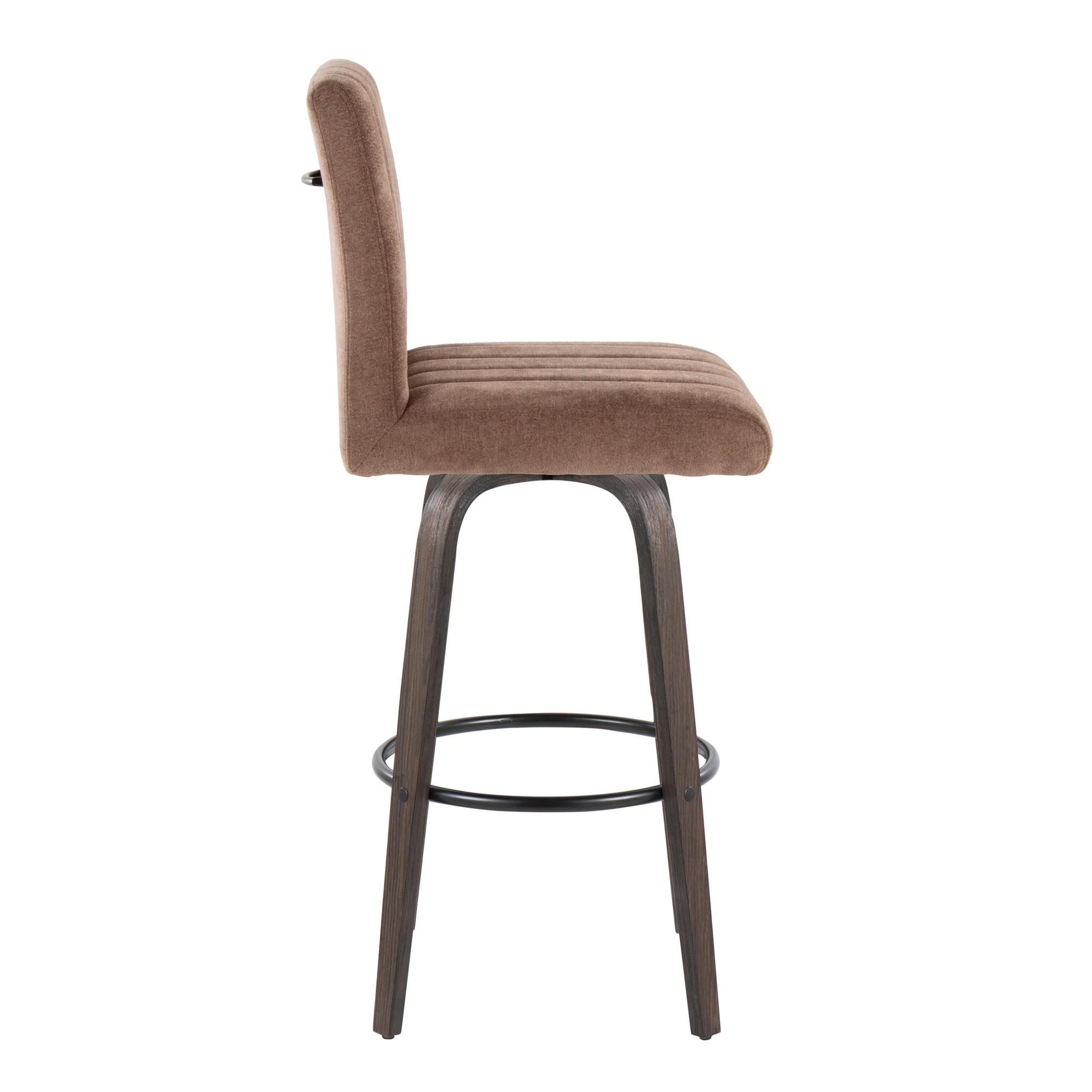 Hank 30 Contemporary Brown Swivel Barstools (Set of 2) 5 Hank 30 Contemporary Brown Swivel Barstools (Set of 2) - Image 5