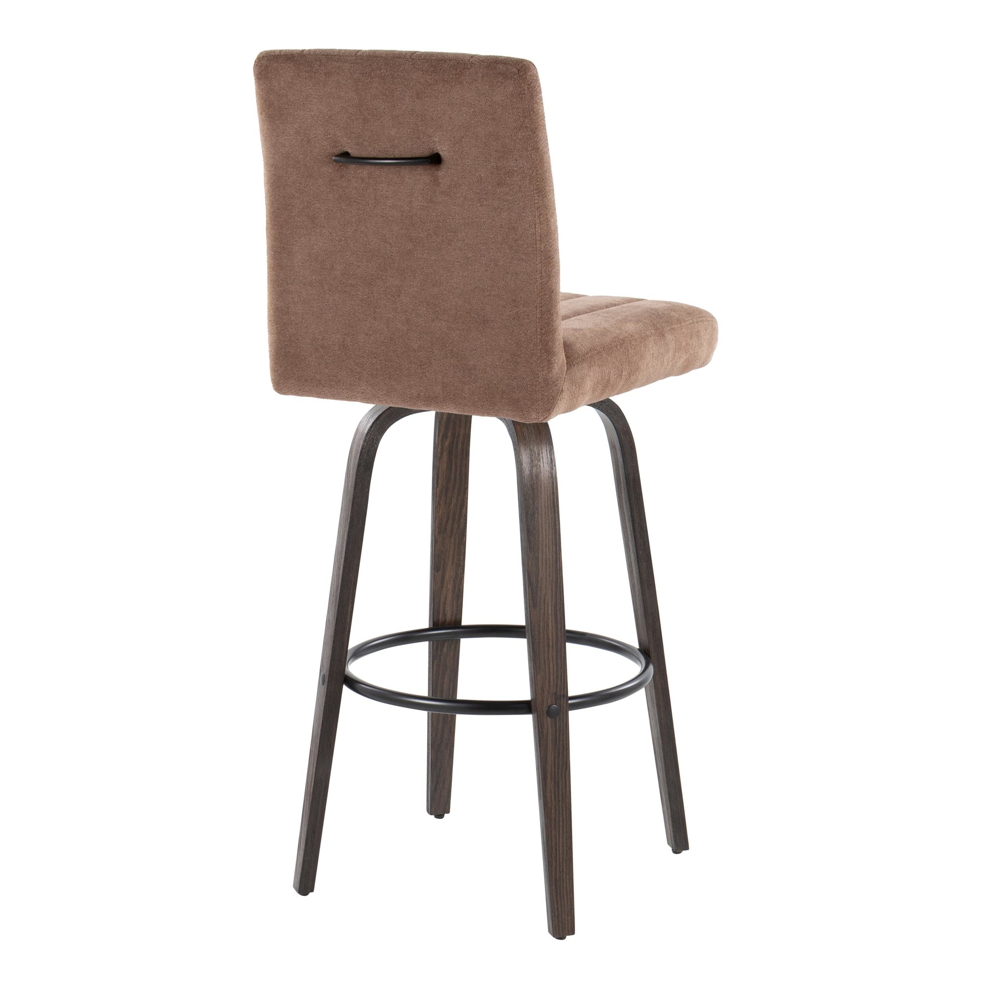 Hank 30 Contemporary Brown Swivel Barstools (Set of 2) 6 Hank 30 Contemporary Brown Swivel Barstools (Set of 2) - Image 6