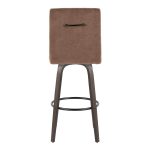 Hank 30 Contemporary Brown Swivel Barstools (Set of 2)
