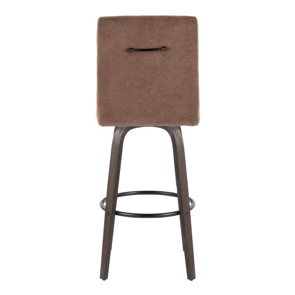 Hank 30 Contemporary Brown Swivel Barstools Set of 2 6