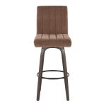 Hank 30 Contemporary Brown Swivel Barstools (Set of 2)