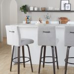 Hank 30" Contemporary Swivel Barstool Light Grey and Walnut (Set of 2) 12 Hank 30" Contemporary Swivel Barstool Light Grey and Walnut (Set of 2)
