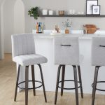 Hank 30" Contemporary Swivel Barstool Light Grey and Walnut (Set of 2) 11 Hank 30" Contemporary Swivel Barstool Light Grey and Walnut (Set of 2)